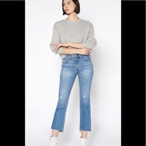 NOEND Farrah Kick Flare cropped jeans 25 raw hem